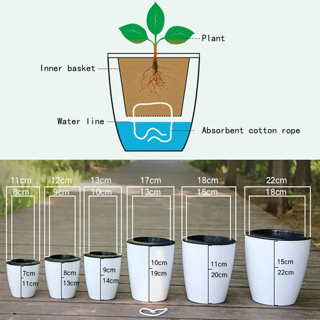 게으른 꽃 냄비 자체 급수 식물 꽃 냄비 화분 토양없는 - Self Watering Insert 리뷰 및 가격